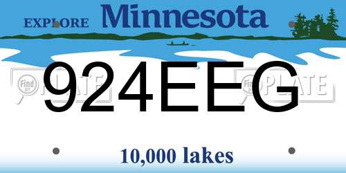 924EEG Minnesota License Plate