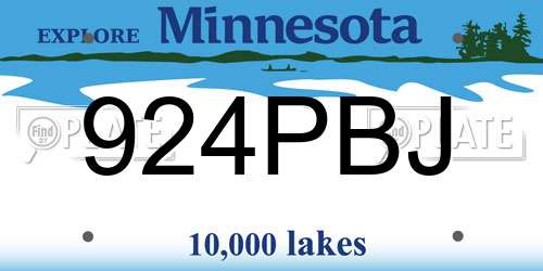 924PBJ Minnesota License Plate