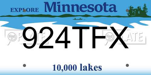 924TFX Minnesota License Plate