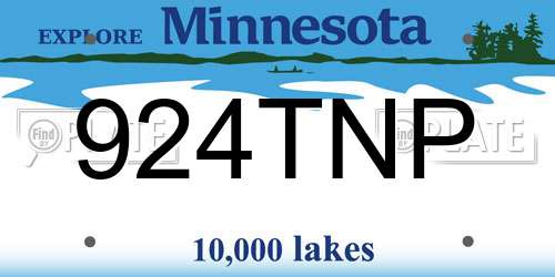 924TNP Minnesota License Plate