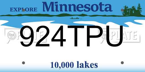924TPU Minnesota License Plate