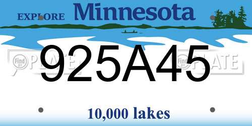 925A45 Minnesota License Plate