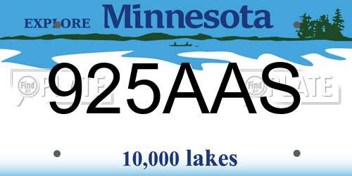 925AAS Minnesota License Plate