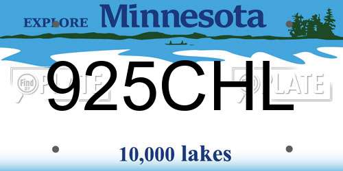 925CHL Minnesota License Plate