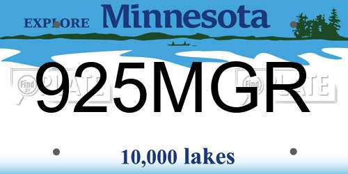 925MGR Minnesota License Plate