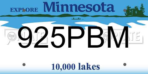 925PBM Minnesota License Plate