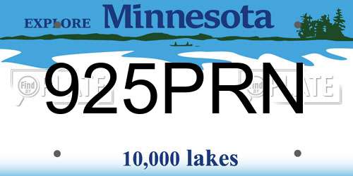 925PRN Minnesota License Plate