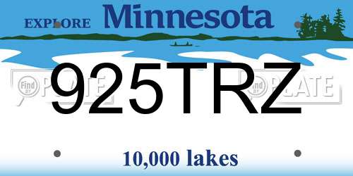 925TRZ Minnesota License Plate
