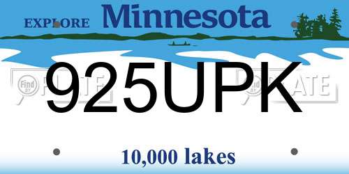 925UPK Minnesota License Plate