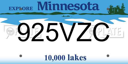 925VZC Minnesota License Plate
