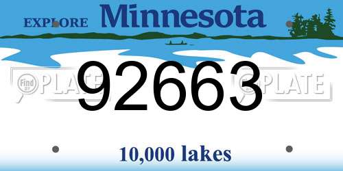 92663 Minnesota License Plate