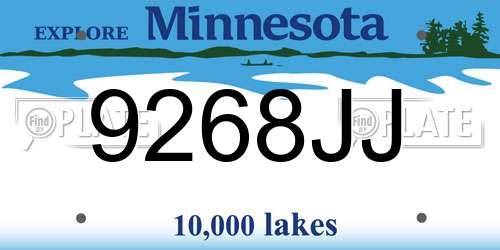 9268JJ Minnesota License Plate