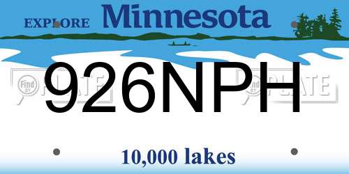 926NPH Minnesota License Plate