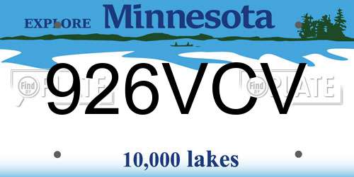 926VCV Minnesota License Plate