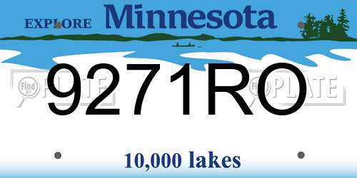 9271RO Minnesota License Plate