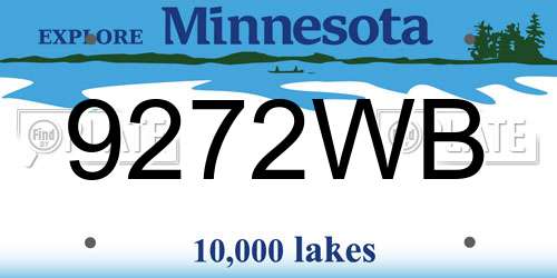 9272WB Minnesota License Plate