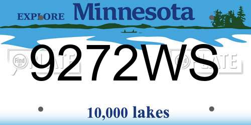 9272WS Minnesota License Plate
