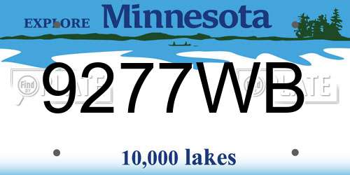 9277WB Minnesota License Plate