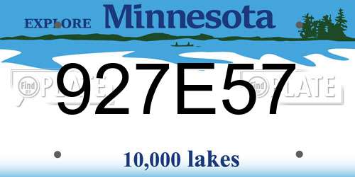 927E57 Minnesota License Plate