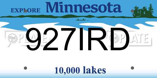 927IRD Minnesota License Plate
