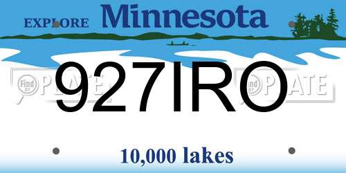 927IRO Minnesota License Plate