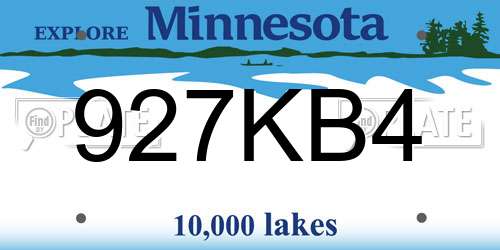 927KB4 Minnesota License Plate