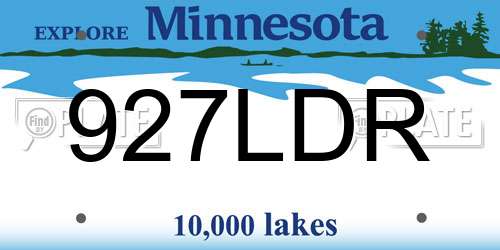 927LDR Minnesota License Plate