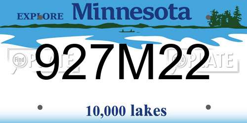 927M22 Minnesota License Plate