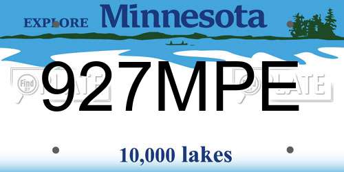 927MPE Minnesota License Plate