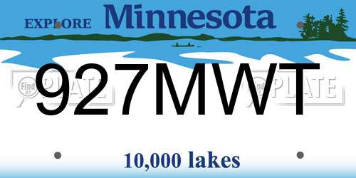 927MWT Minnesota License Plate