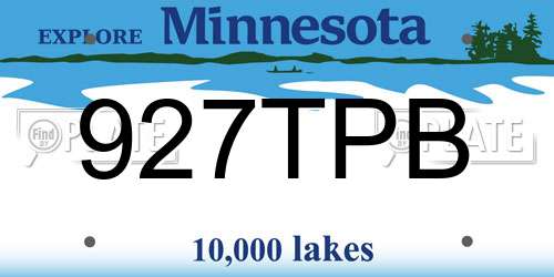 927TPB Minnesota License Plate