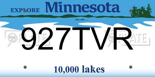 927TVR Minnesota License Plate