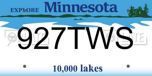 927TWS Minnesota License Plate