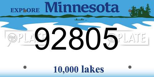 92805 Minnesota License Plate