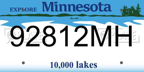 92812MH Minnesota License Plate