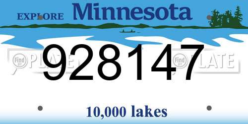 928147 Minnesota License Plate