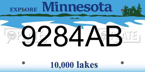 9284AB Minnesota License Plate