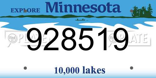 928519 Minnesota License Plate