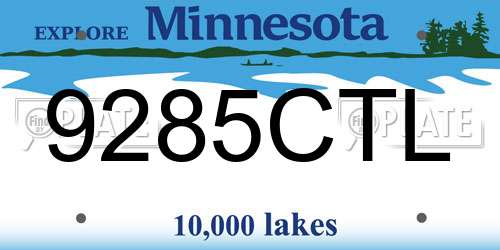 9285CTL Minnesota License Plate