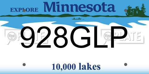 928GLP Minnesota License Plate