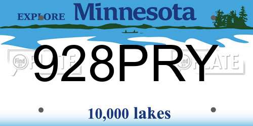 928PRY Minnesota License Plate