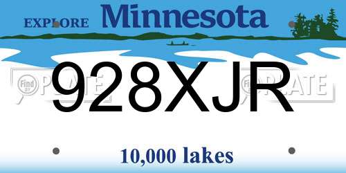 928XJR Minnesota License Plate
