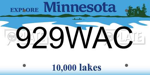 929WAC Minnesota License Plate