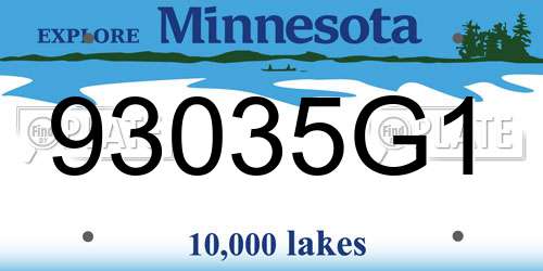 93035G1 Minnesota License Plate