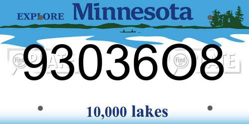 93036O8 Minnesota License Plate