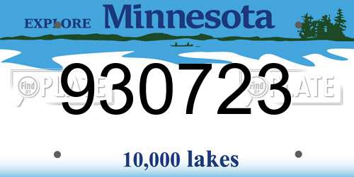 930723 Minnesota License Plate