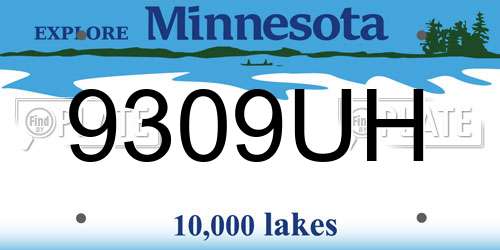 9309UH Minnesota License Plate