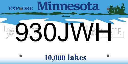 930JWH Minnesota License Plate