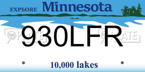 930LFR Minnesota License Plate