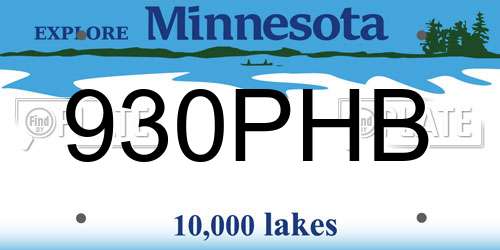 930PHB Minnesota License Plate